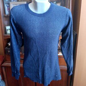 Large Vintage waffler Logger Shirt 1990's Rocky Mens Navy Blue Thermal L Sleeve